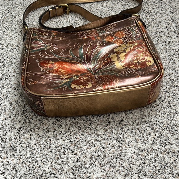 Patricia Nash Emeline Crossbody Metallic Floral Shoulder Bag - Picture 4 of 7